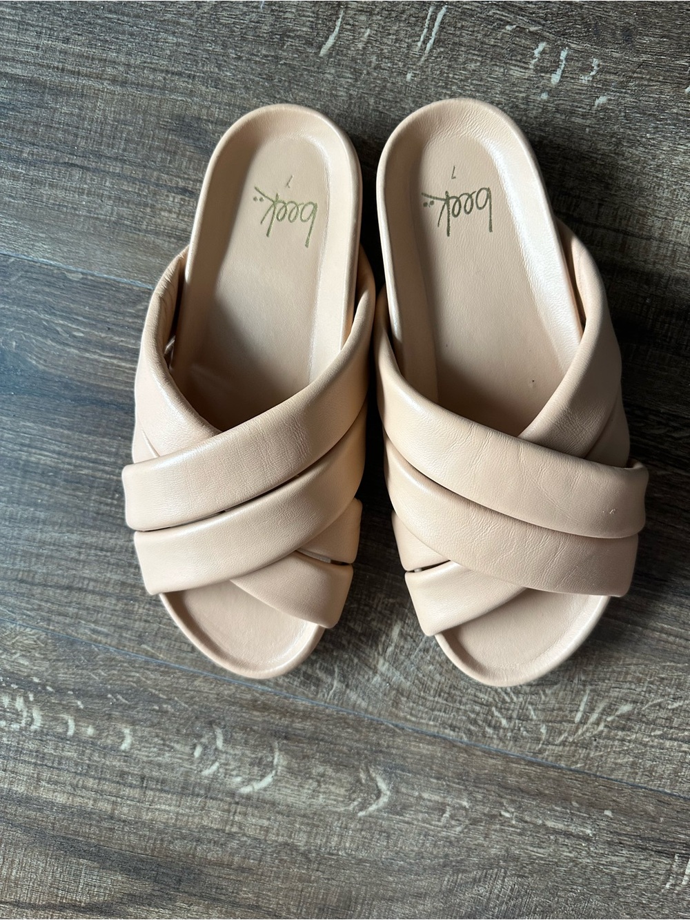 beek Merlin Crisscross Slide Sandals in Beige - Picture 7 of 7